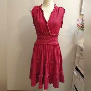 Max Studio Sleeveless Tiered Red Knee-length Dress